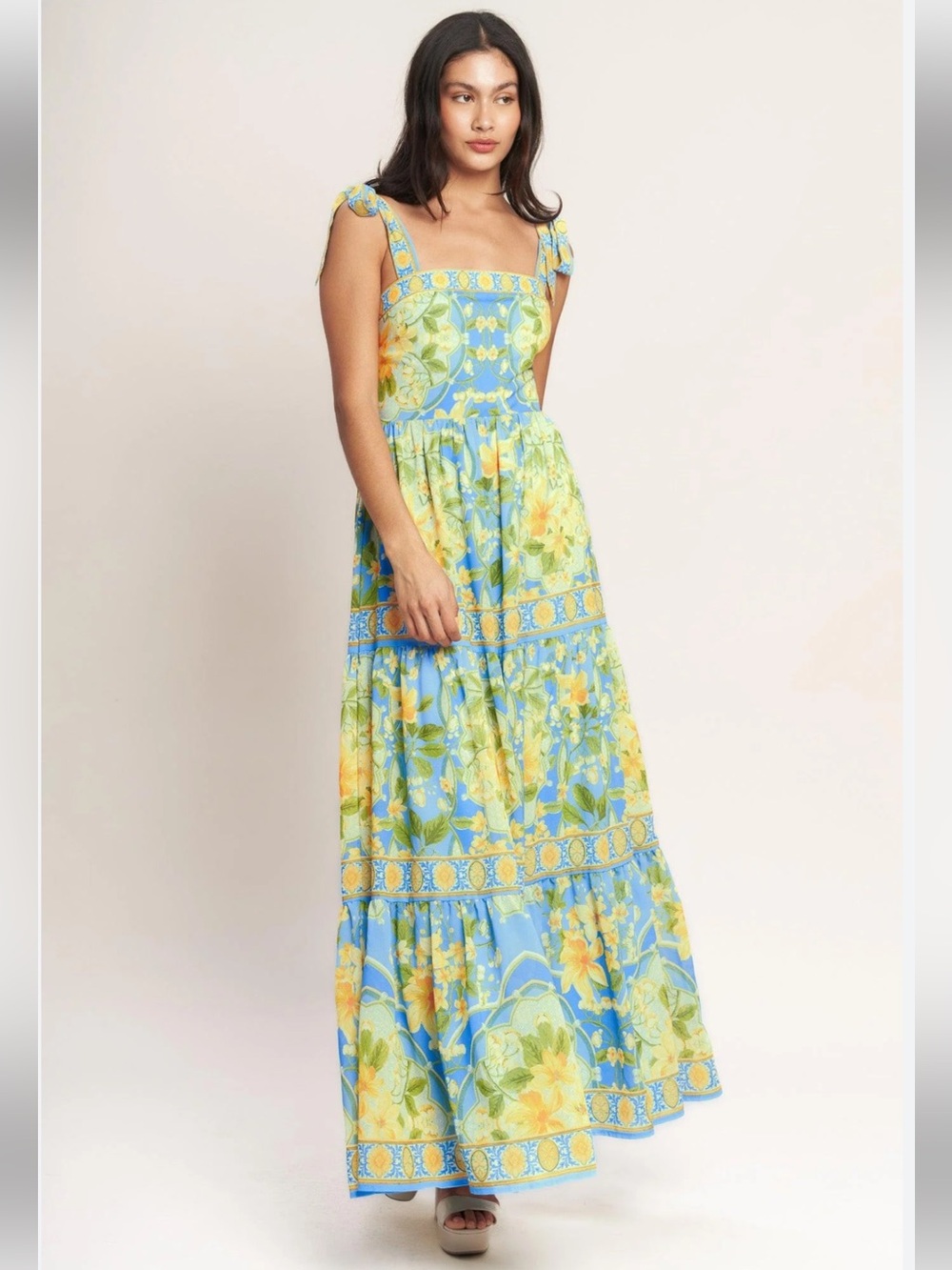 NWOT FLYING TOMATO GOLDEN HOUR BLOOM WOVEN MAXI DRESS MEDIUM